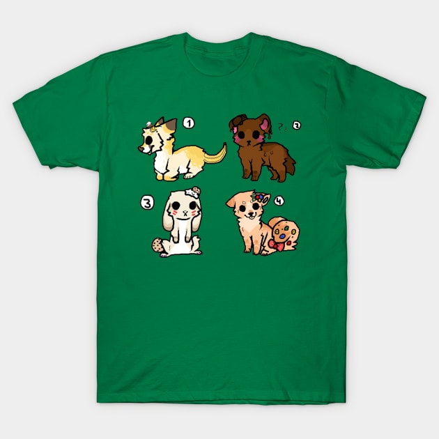 cutie dogs group T-Shirt by ajaydesign